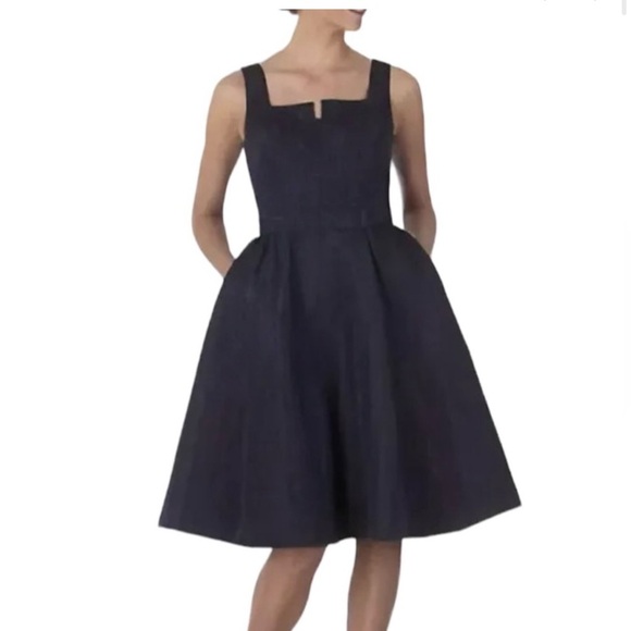 Isaac Mizrahi Dresses & Skirts - Isaac Mizrahi Moire Taffeta Sleeveless Dress with Pockets Black Size 10 NWT